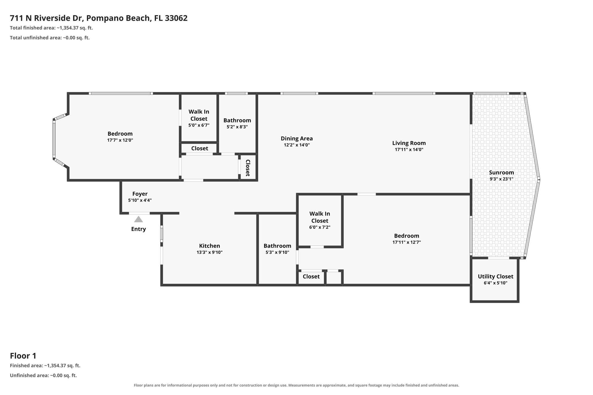 711 N RIVERSIDE Drive, #401, Pompano Beach, FL 33062 Floor Plan