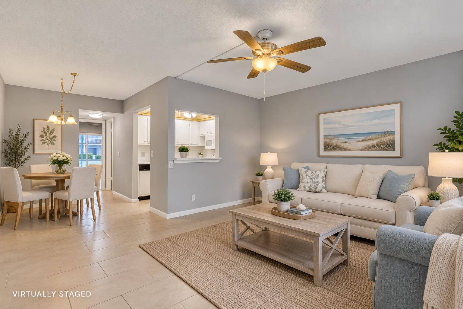 Virtually staged to help you imagine furniture placement
