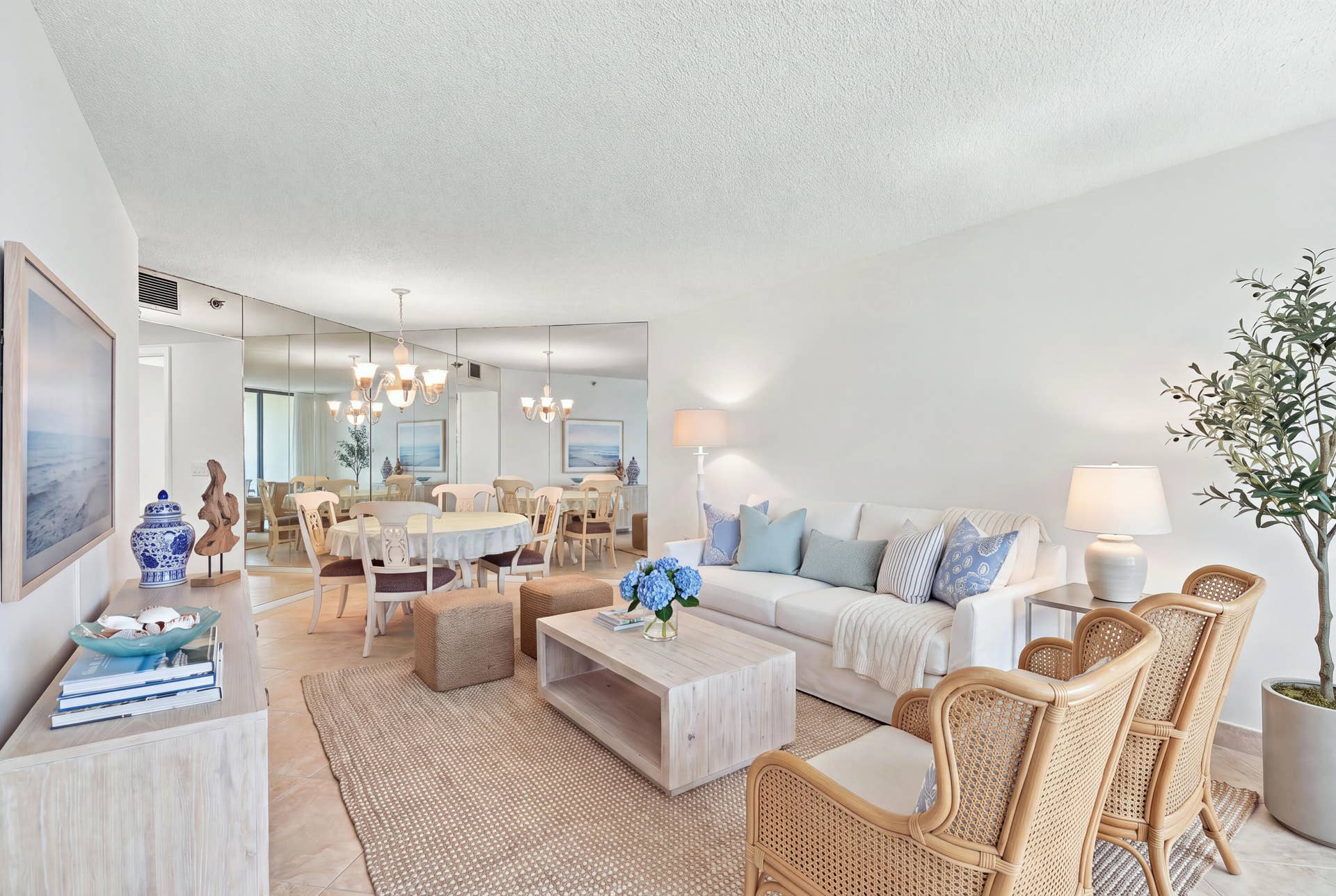 3560 S OCEAN Boulevard, #506, South Palm Beach, FL 33480 Living Room AI staged