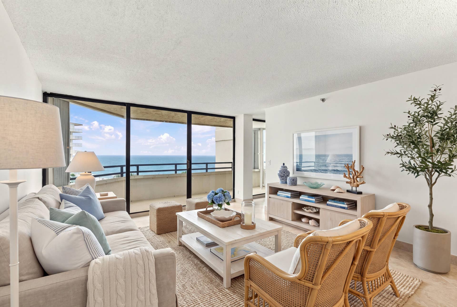 3560 S OCEAN Boulevard, #506, South Palm Beach, FL 33480 Living Room AI Staged