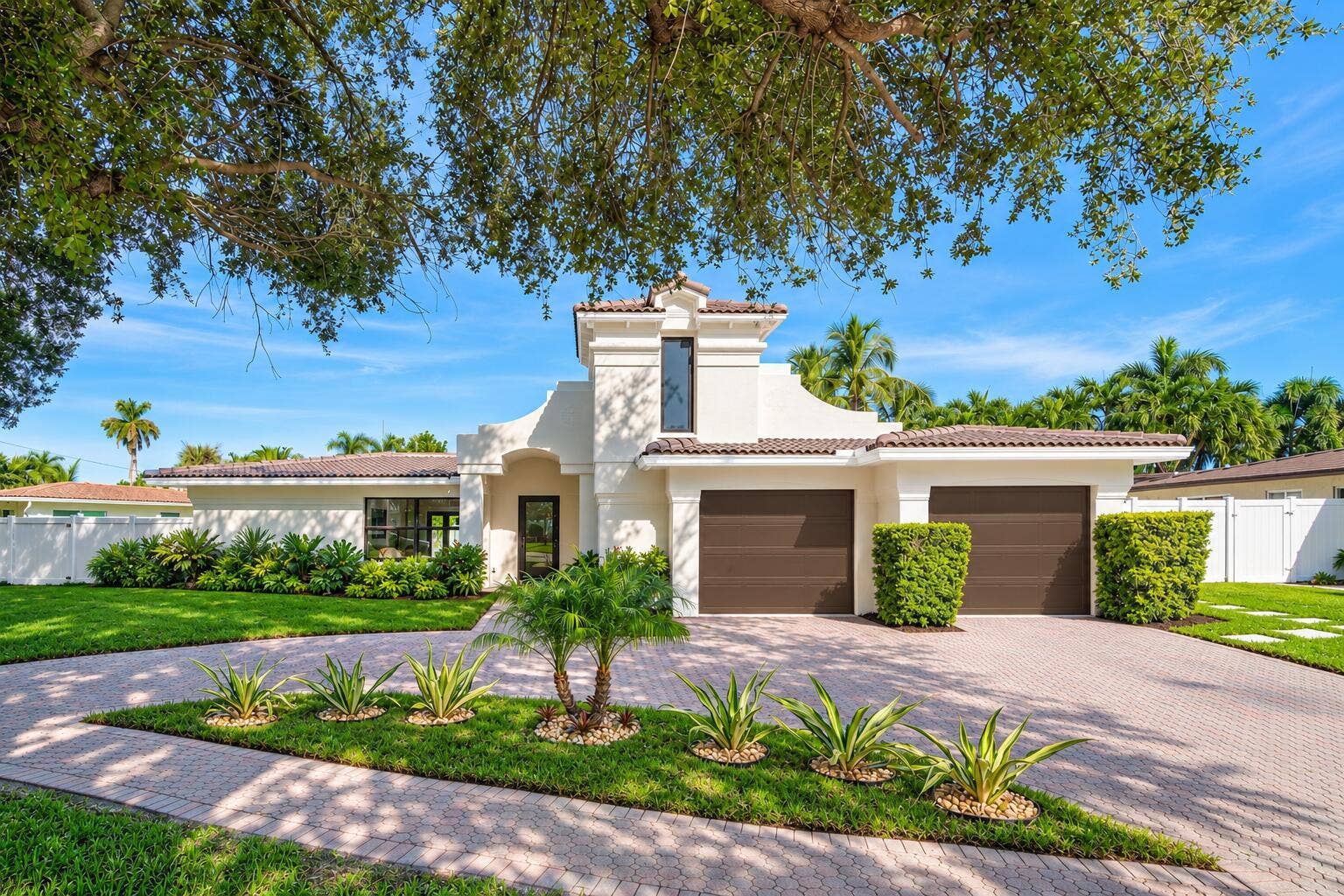 Mediterranean Home with Lush Landscaping