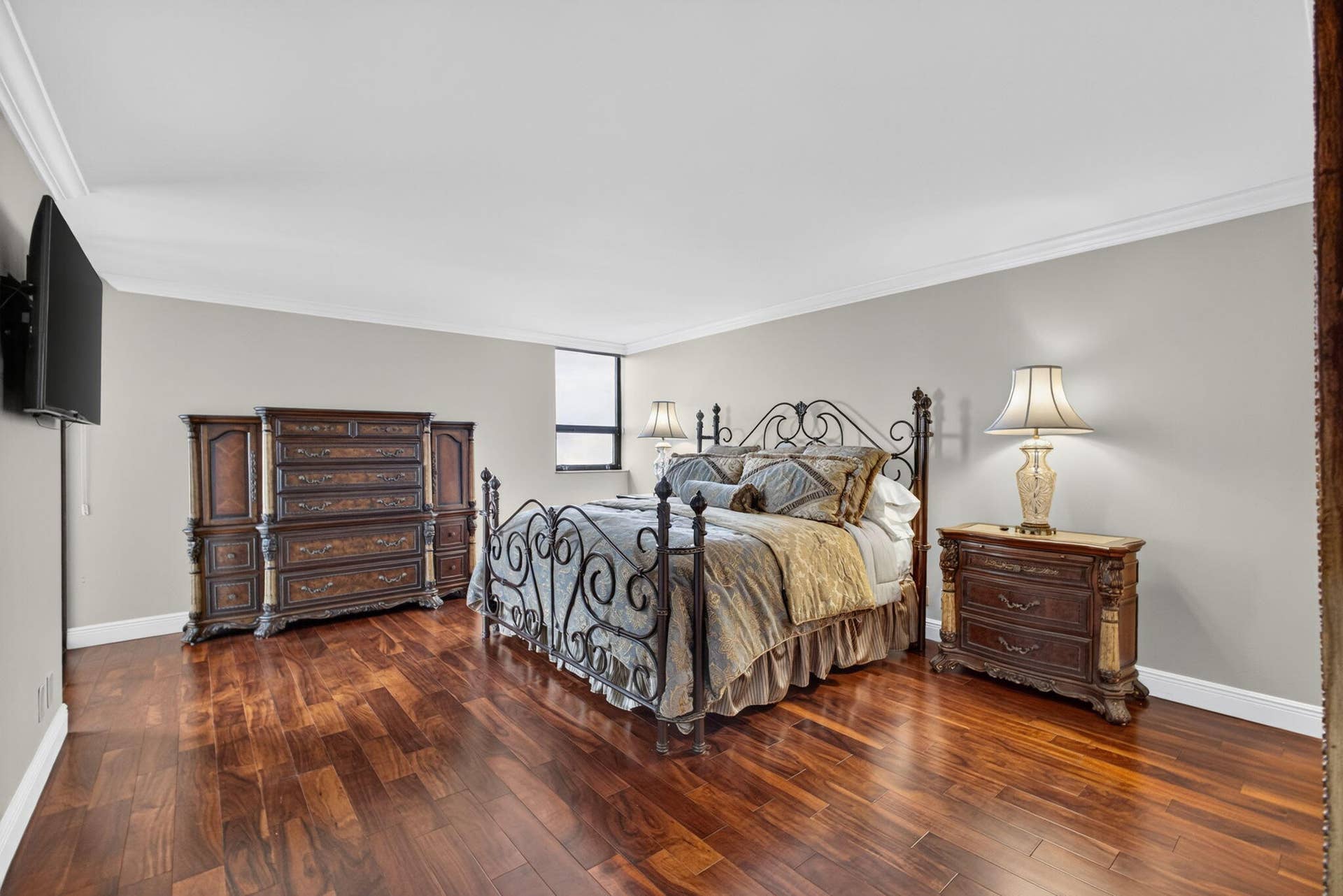 5280 N Ocean Drive, #12B, Riviera Beach, FL 33404 Owners Bedroom with authentic wood floors