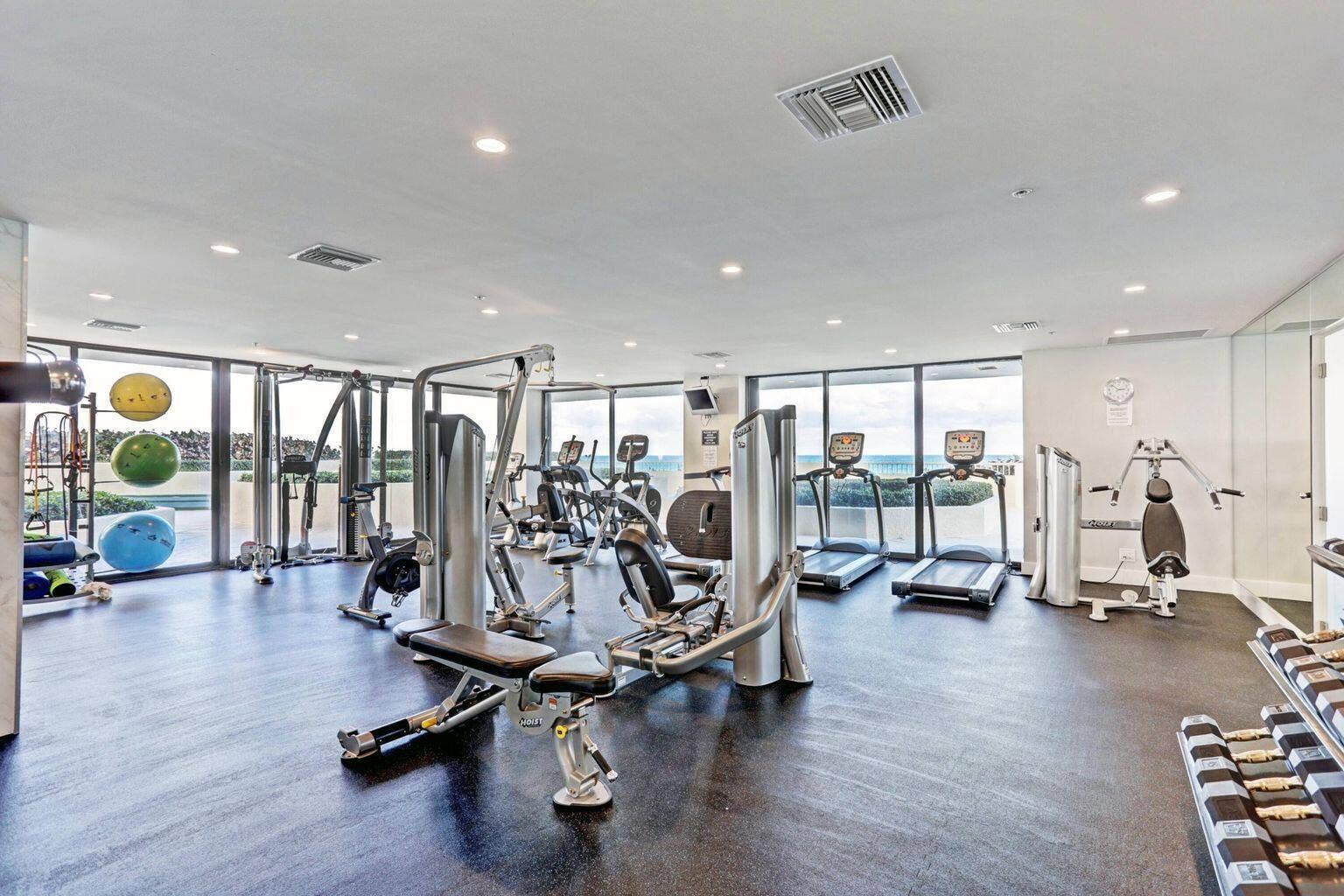 5280 N Ocean Drive, #12B, Riviera Beach, FL 33404 Gym overlooking the ocean