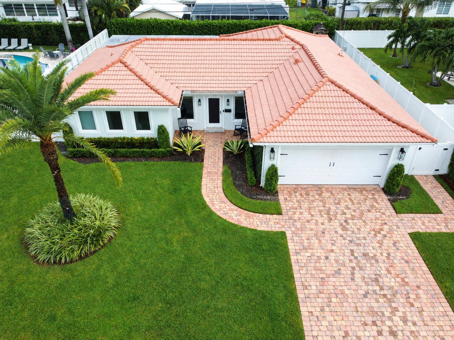 979 SW 13TH Drive, Boca Raton, FL 33486 Aerial view of the home and front yard.