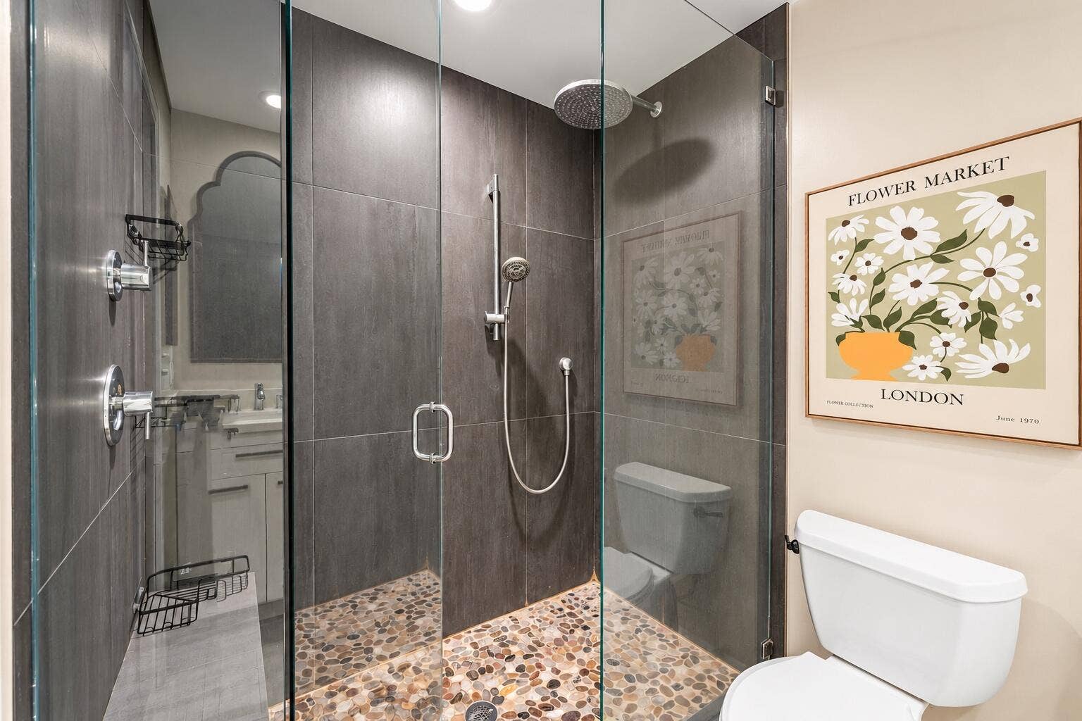 979 SW 13TH Drive, Boca Raton, FL 33486 Glass enclosure and rainfall showerhead.