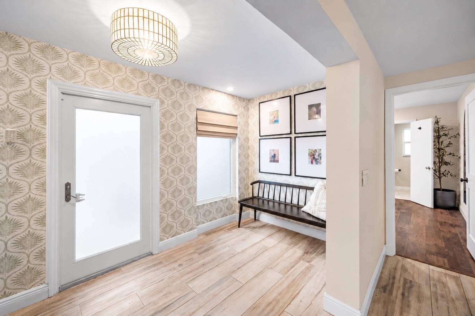 979 SW 13TH Drive, Boca Raton, FL 33486 Welcoming entry with bench seating.