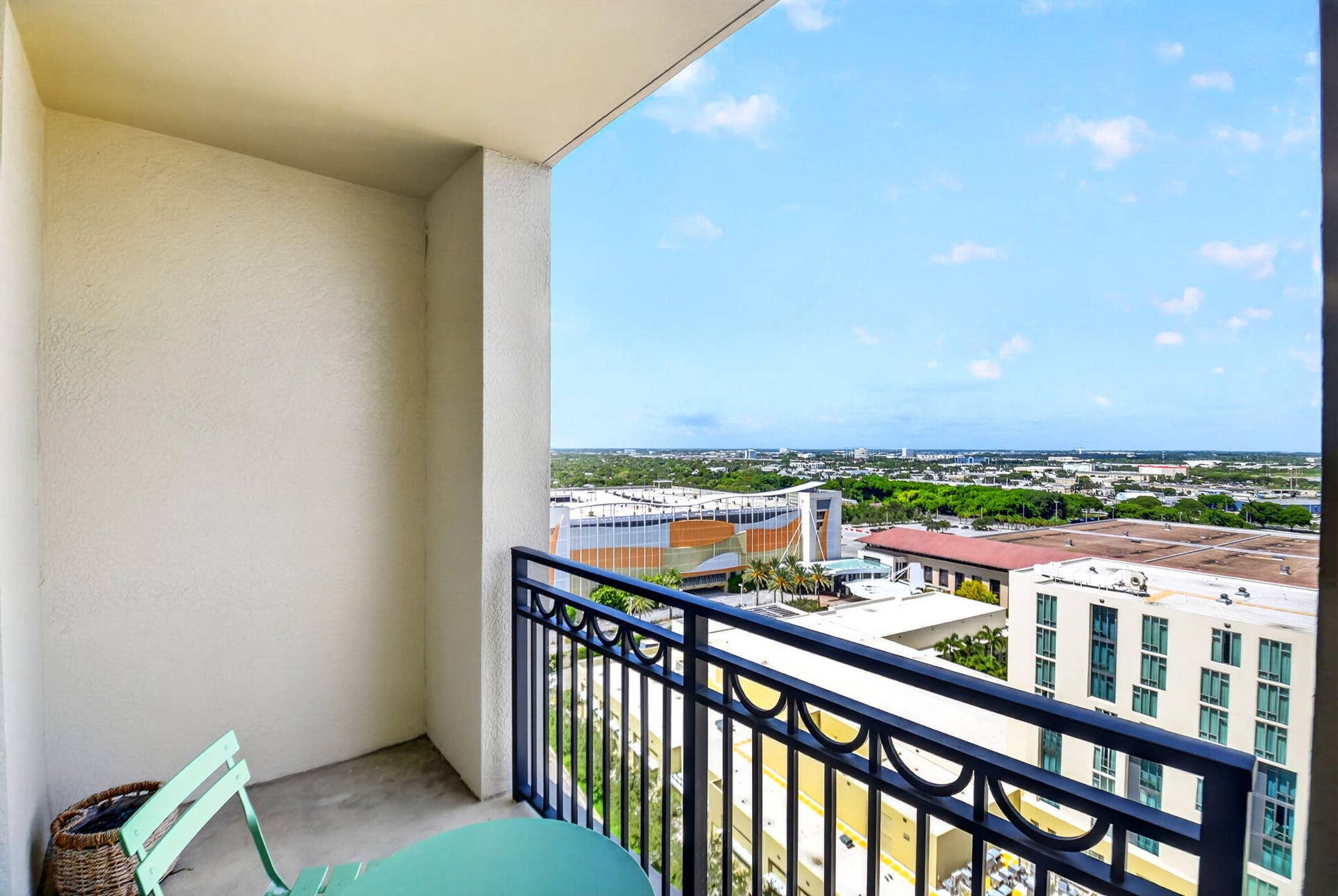 550 OKEECHOBEE Boulevard, #1618, West Palm Beach, West Palm Beach, FL 33401 Private balcony featuring a decorative metal railing and concrete flooring