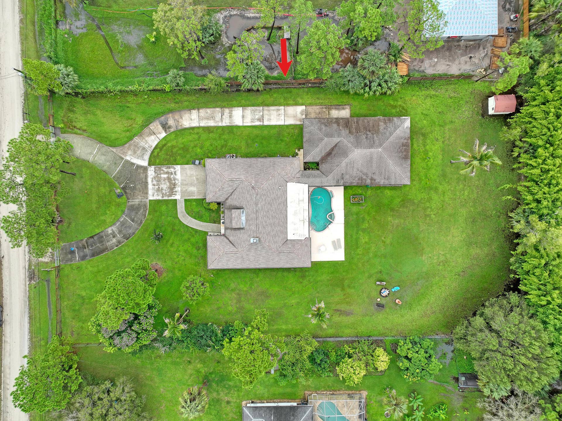 15862 121ST Terrace N, Jupiter, FL 33478 aerial overhead arrow 15862 121st Terrac