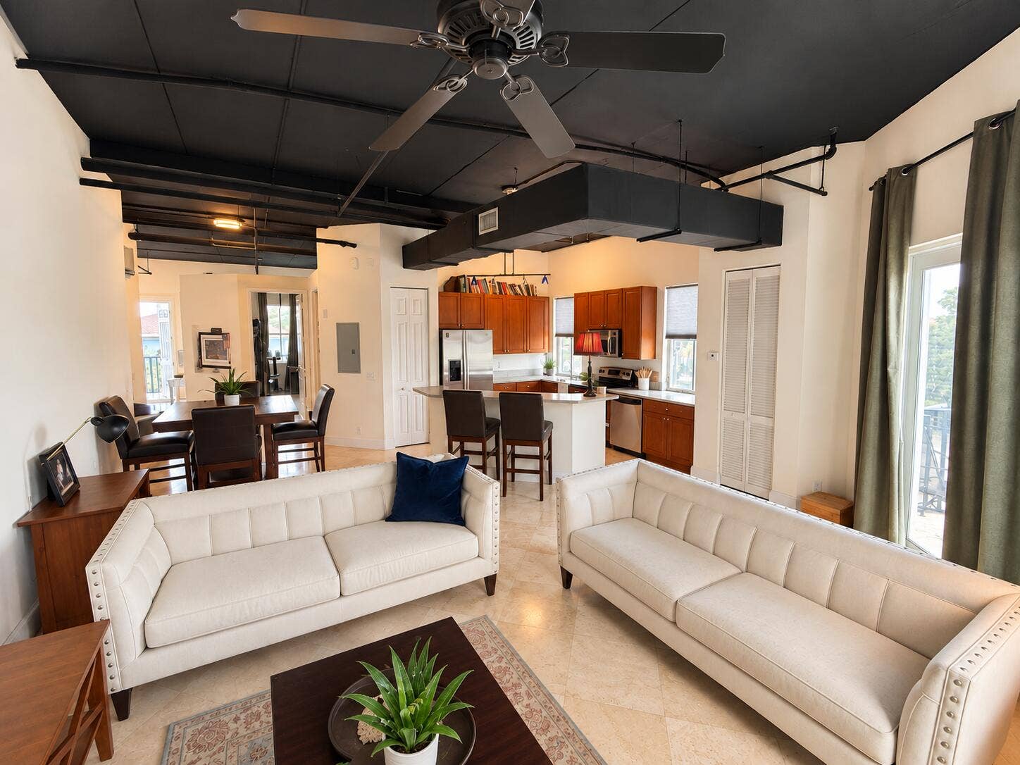 Modestly tidied real estate living room