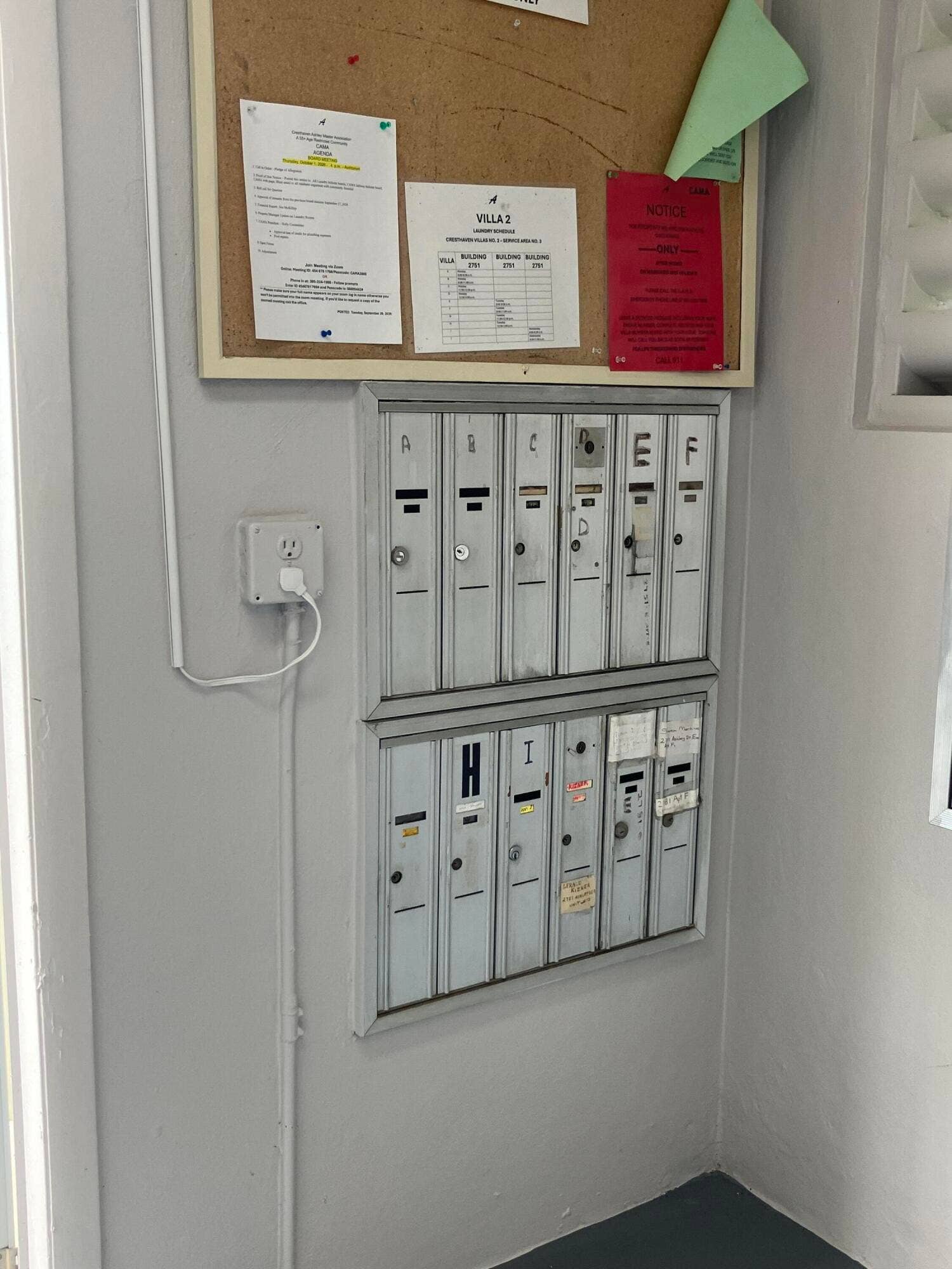 Mail Boxes and Message Board