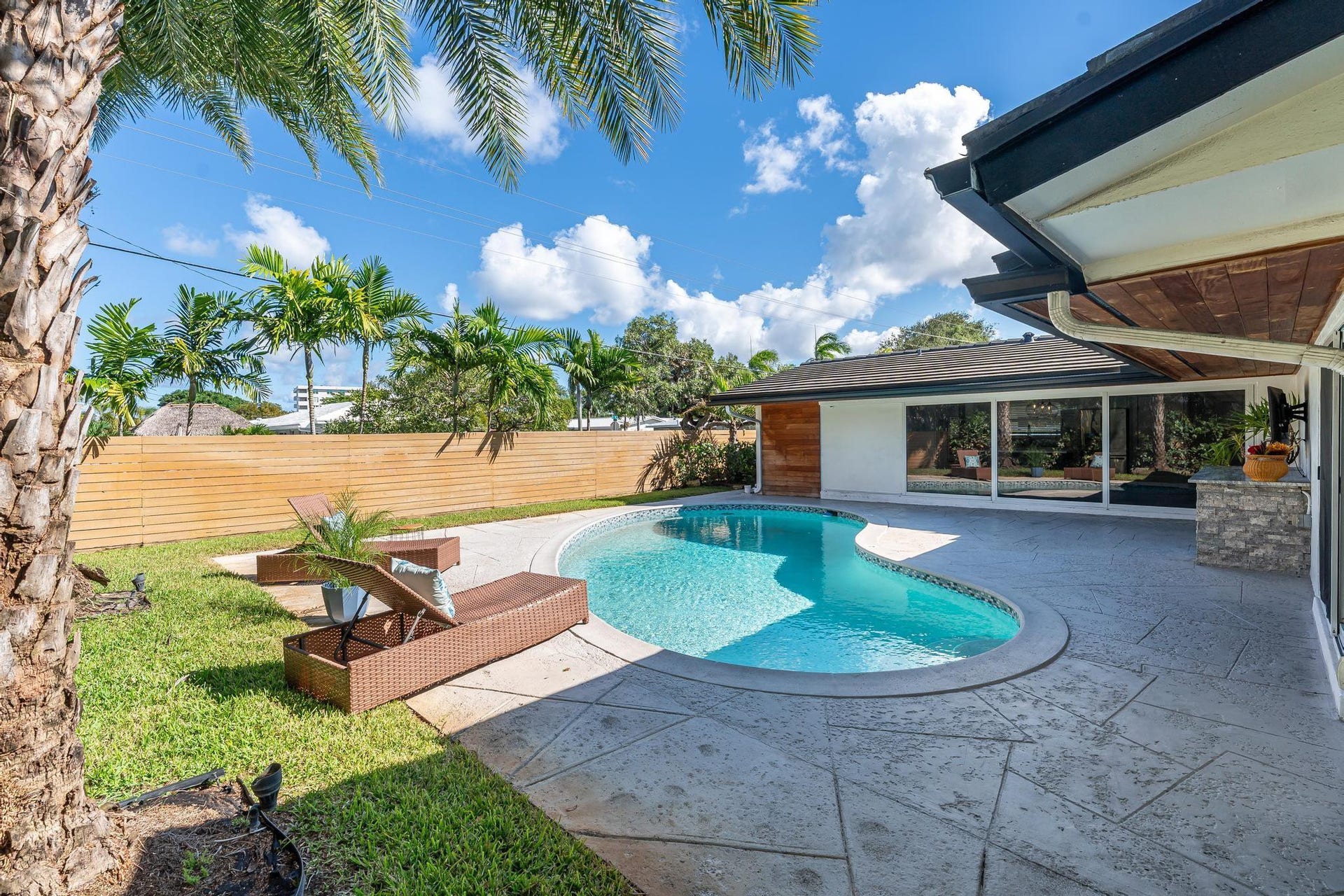 Pool deck with lounge area