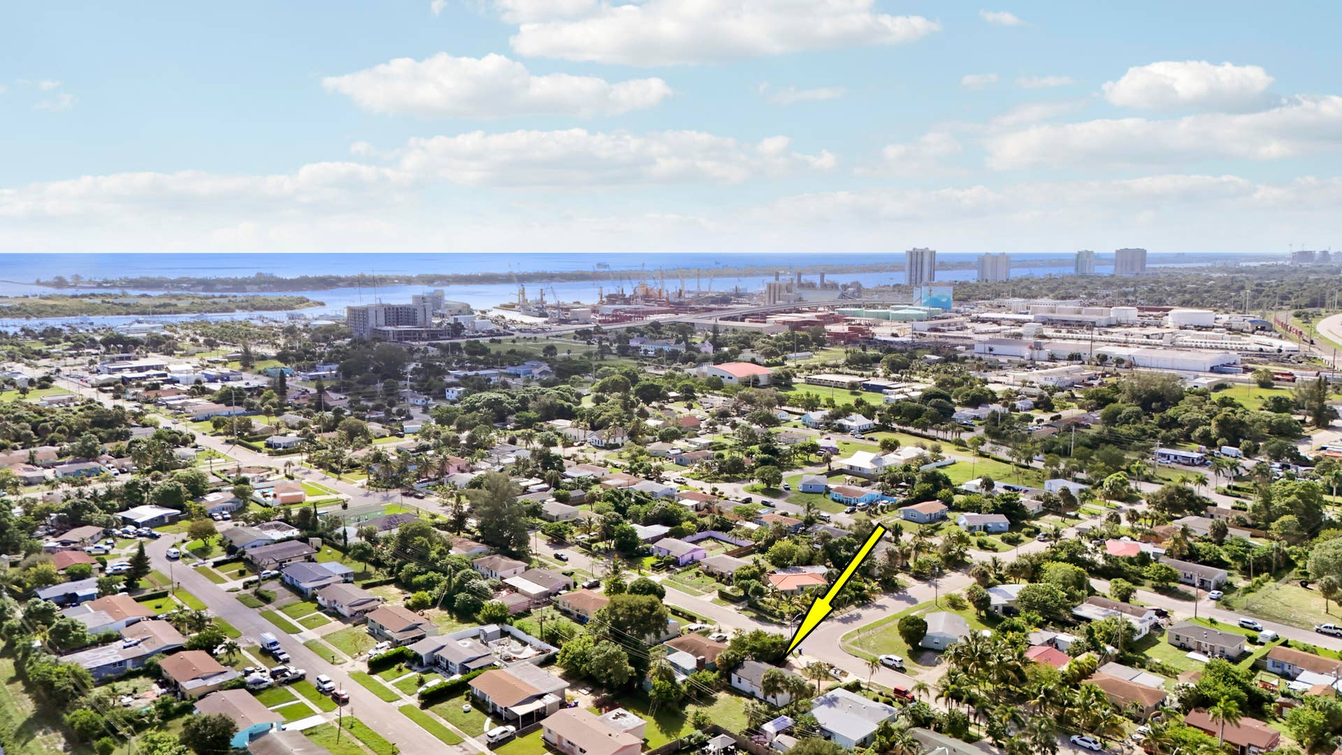 Neighborhood setting with mature trees and established residential properties