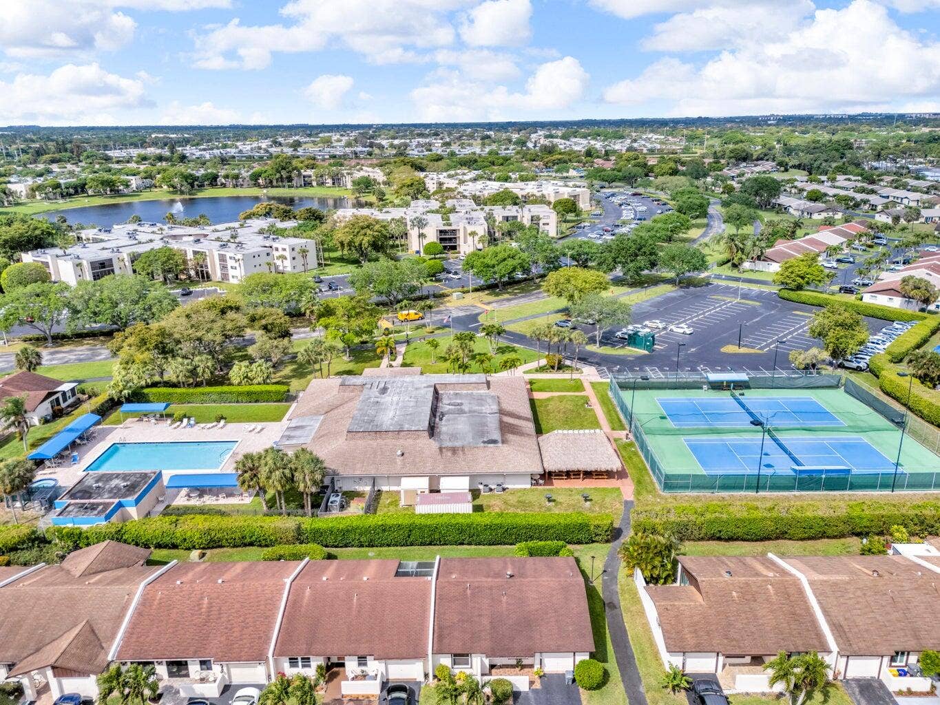 5130 Las Verdes Circle, #121, Delray Beach, FL 33484 Clubhouse Areil from Military Trail