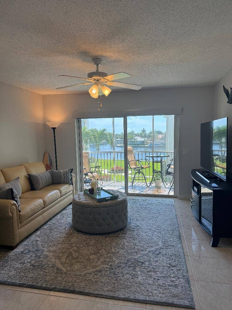 Tastefully furnished with tiled and screened Patio. Intracoastal Views of course.