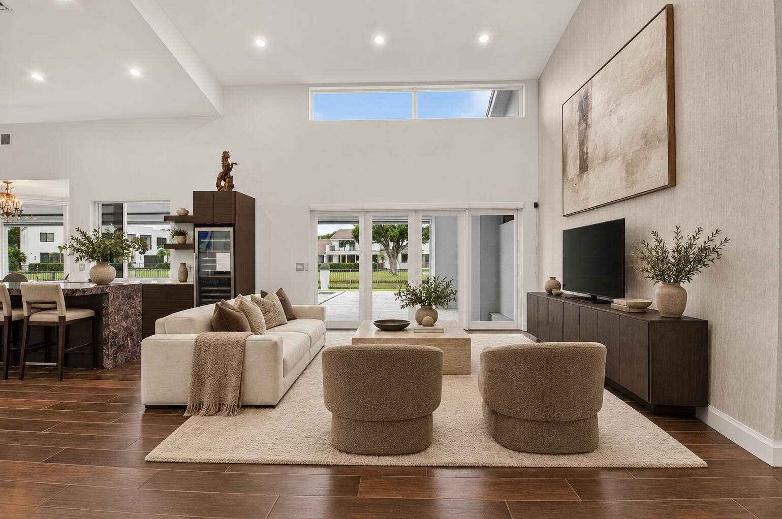 5757 HARRINGTON Way, Boca Raton, FL 33496 Refined Ivory Living Room Staging-1