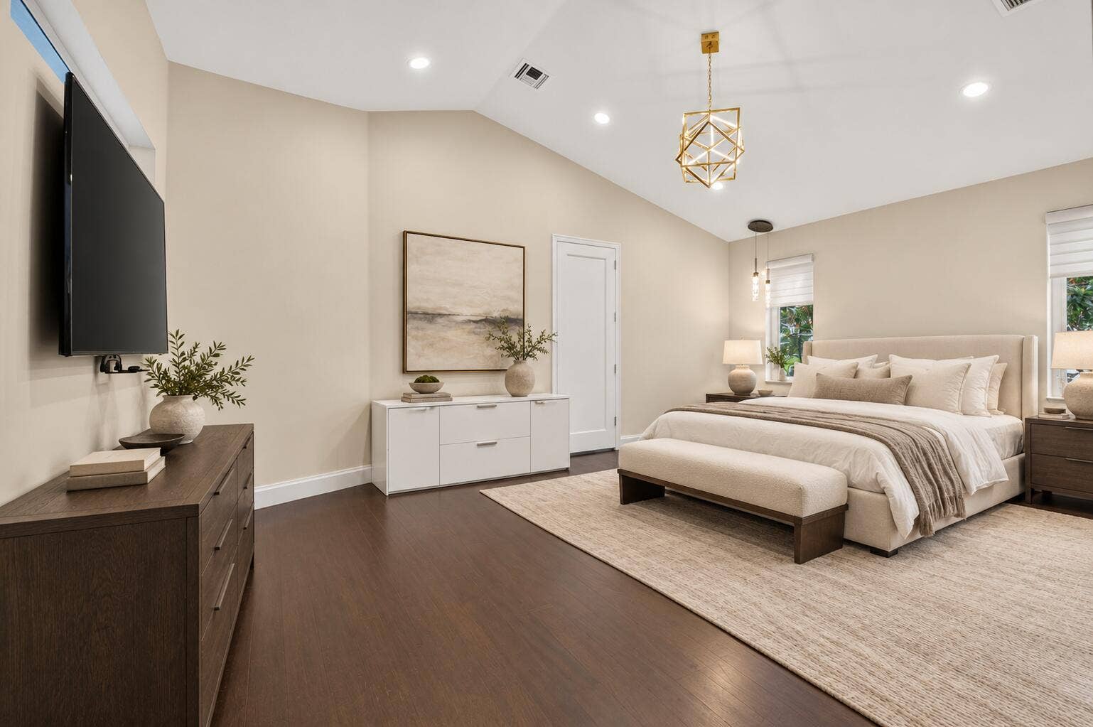 5757 HARRINGTON Way, Boca Raton, FL 33496 Warm ivory luxury bedroom staging-11