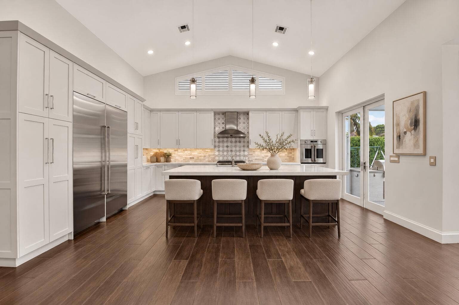 5757 HARRINGTON Way, Boca Raton, FL 33496 Warm ivory luxury kitchen staging-6