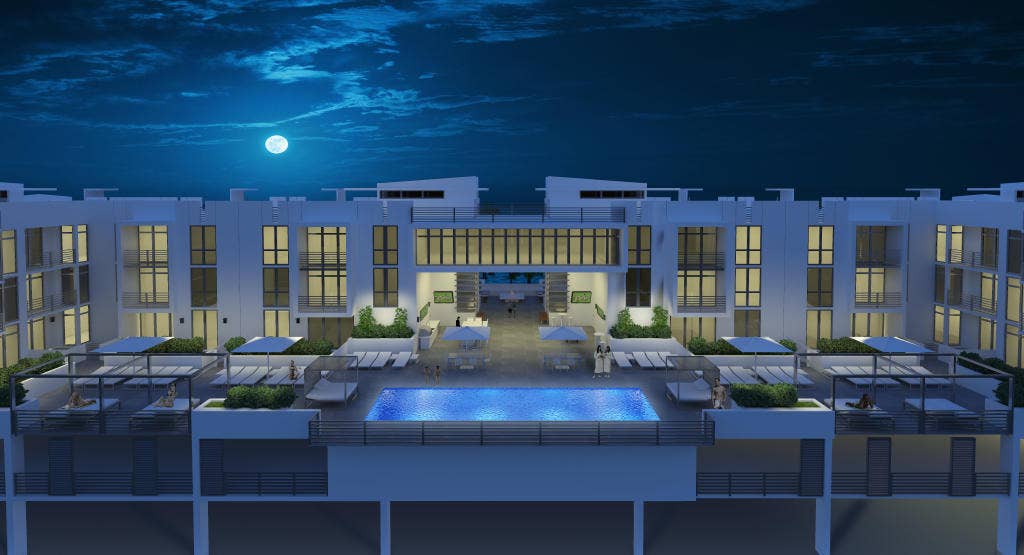 111 First Delray Night Pool Old