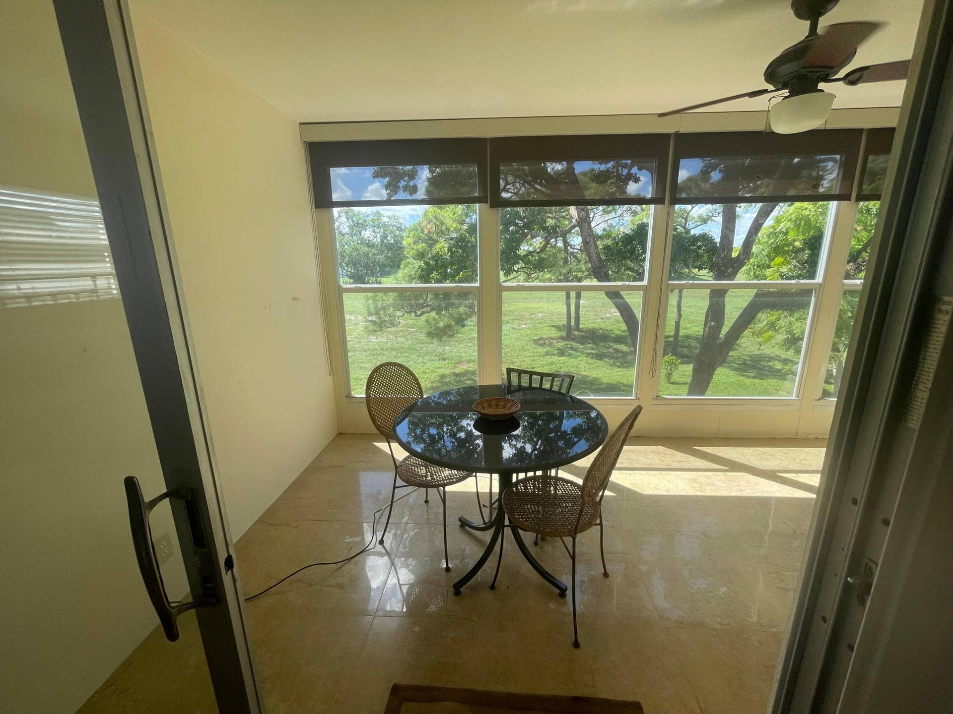 Patio with Newer Windows and Pull Down Shades