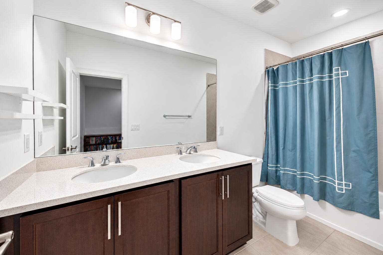 Modern Minimalist Bathroom with Empty Sh