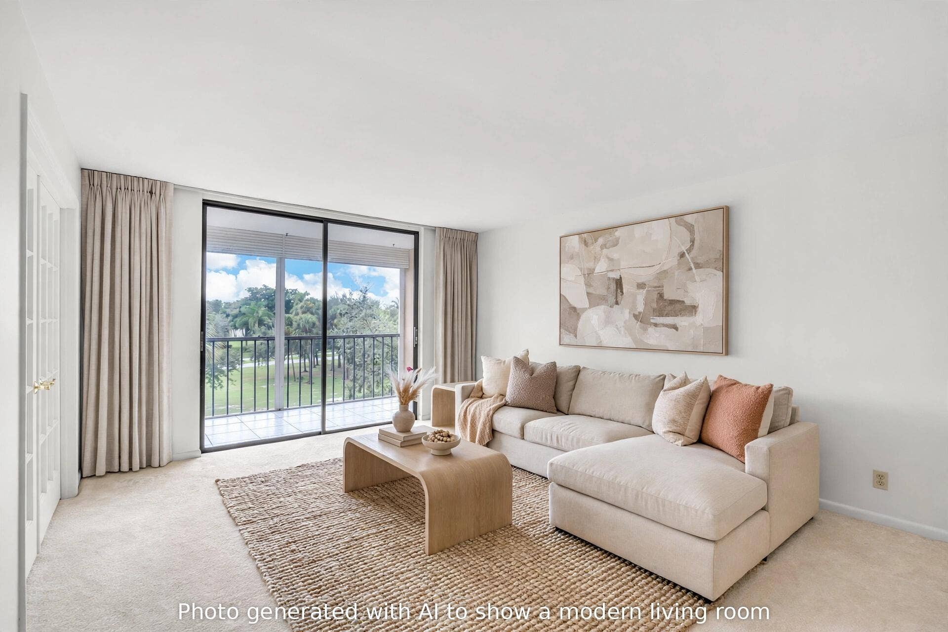 2440 DEER CREEK COUNTRY CLUB Boulevard, #405-C, Deerfield Beach, FL 33442 This photo is AI generated to show a modern living room