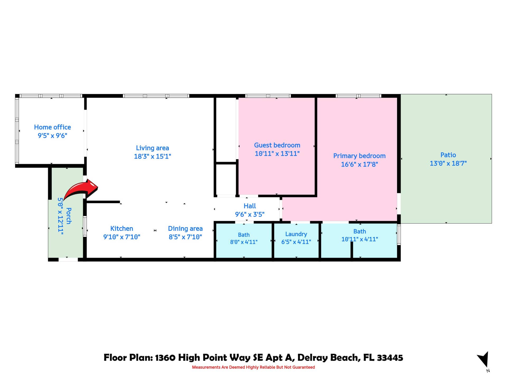 1360 SE High Point Way SE, #A, Delray Beach, FL 33445 2 Floor Plan
