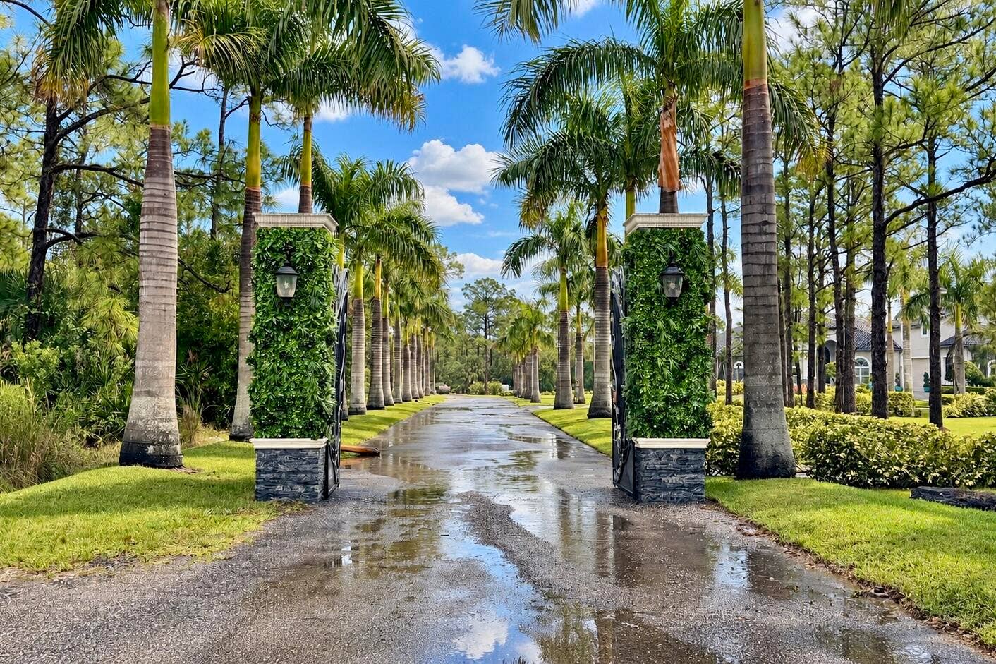 13050 81st Street, Fellsmere, FL 32948 Gated Entry and Extra Long Paved Driveway lined with Palms