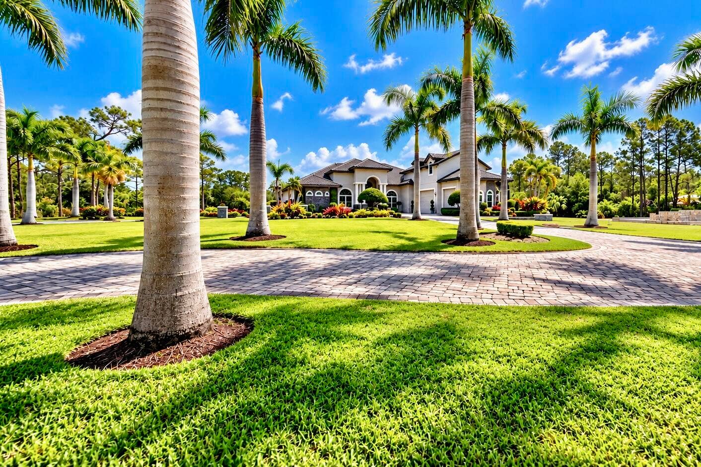 13050 81st Street, Fellsmere, FL 32948 View of Home from Grand Gated Entry...Front of Custom Home 4Bed 4Bath plus Loft with a 3Car Garage