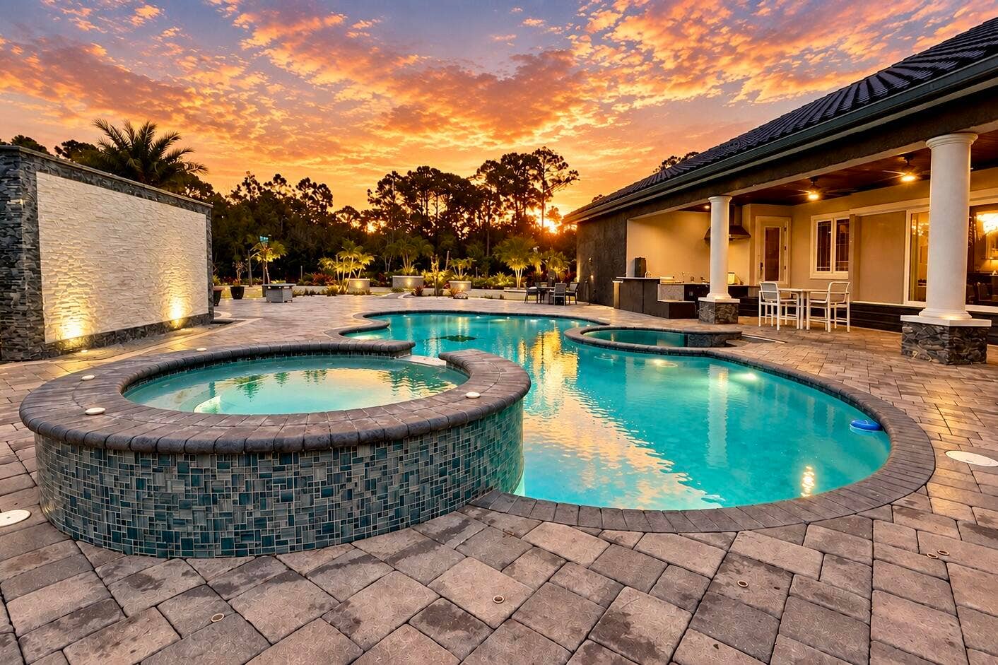 13050 81st Street, Fellsmere, FL 32948 spa and pool sunset