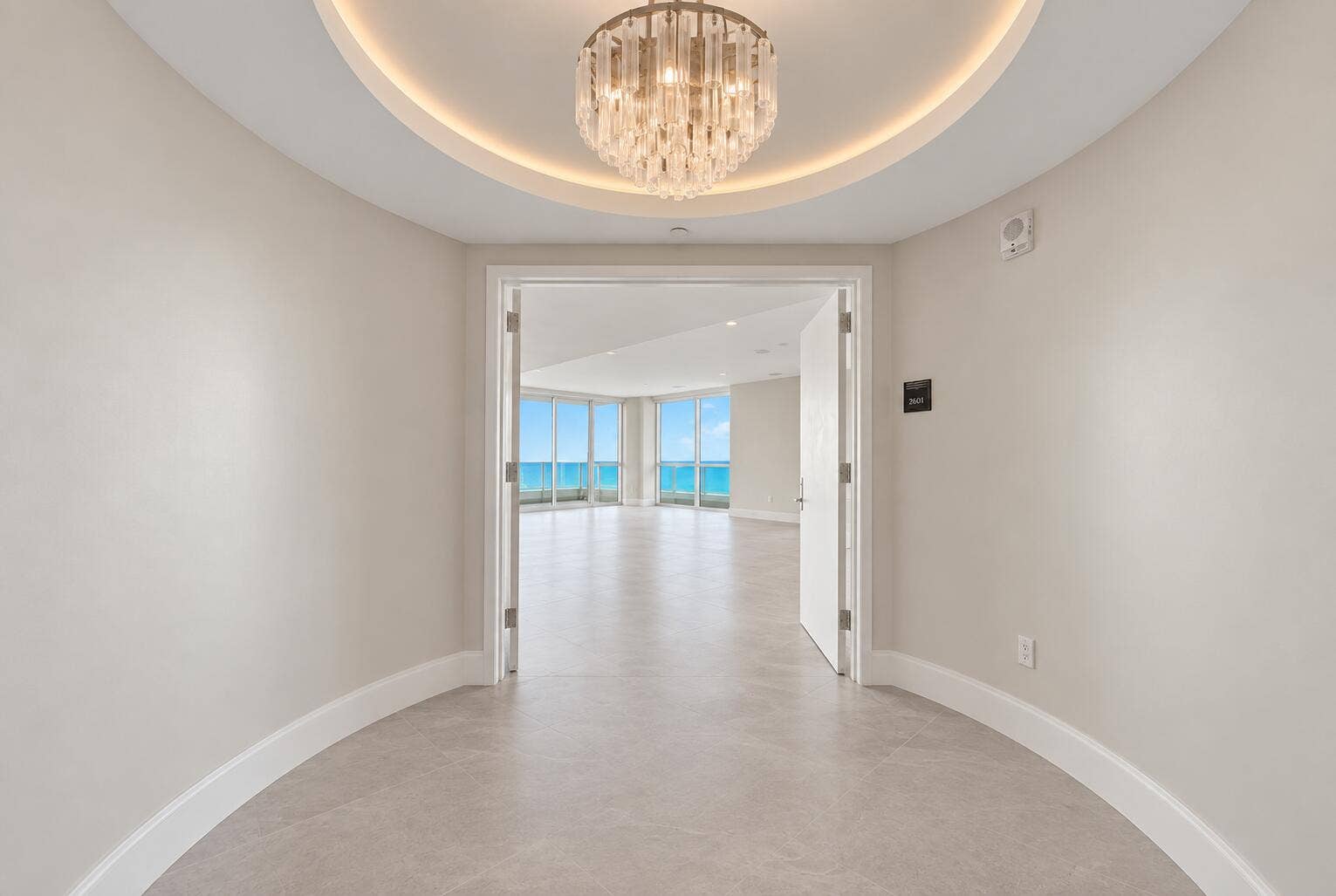 Curved Foyer with Ocean Views