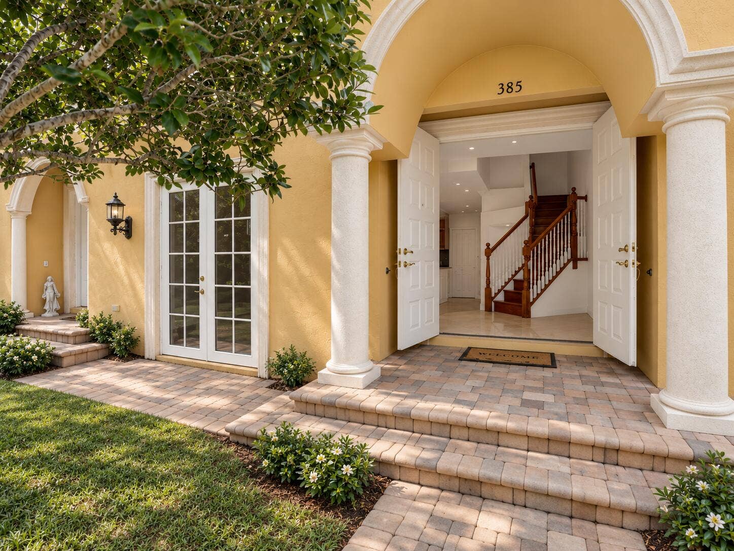 385 NE 69TH Circle, Boca Raton, FL 33487 xHome Entrance with Lush Landscaping