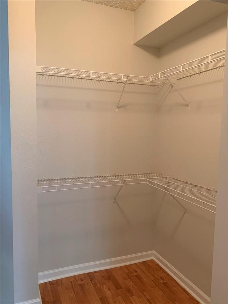 533 NE 3RD Avenue, #115, Fort Lauderdale, Fort Lauderdale, FL 33301 Walk-in closet with wire shelving and wood-finish flooring