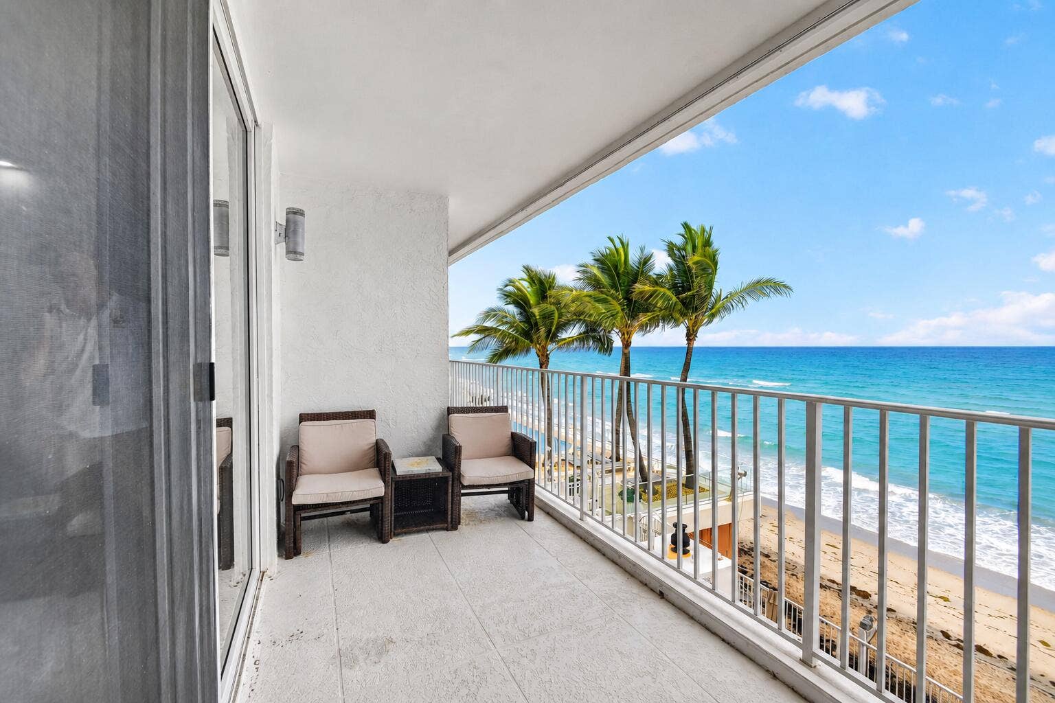 3580 S Ocean Boulevard, #4-F, South Palm Beach, FL 33480 Balcony-Chairs-Palm Ocean View