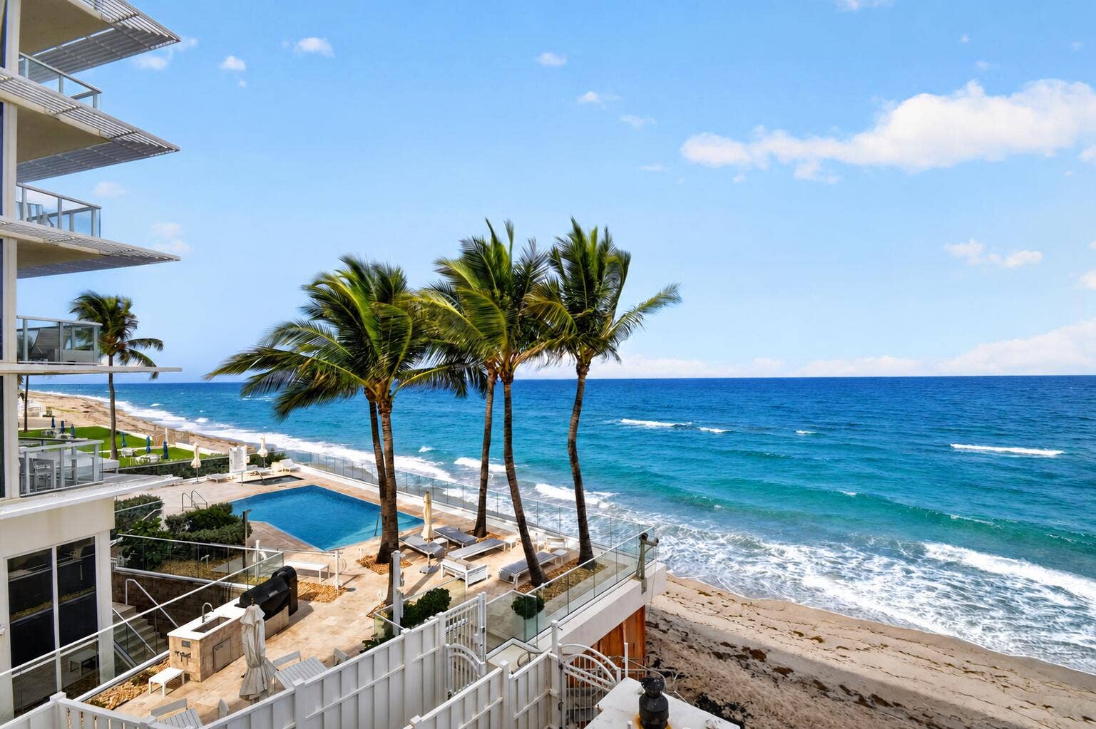 3580 S Ocean Boulevard, #4-F, South Palm Beach, FL 33480 Oceanfront Balcony-Palm View