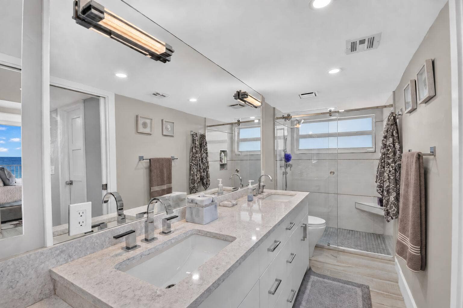 3580 S Ocean Boulevard, #4-F, South Palm Beach, FL 33480 Primary Bathroom with Double sink