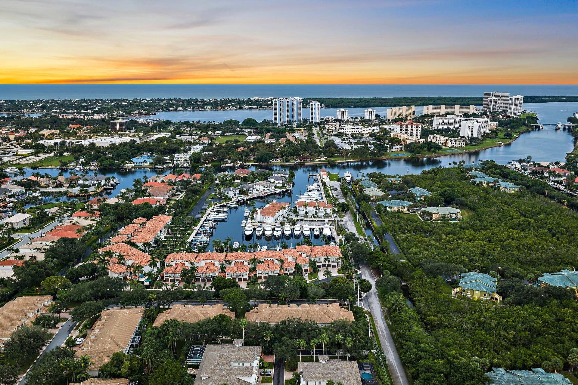 1412 HARBOUR POINT Drive, North Palm Beach, FL 33410 Aerial Dusk