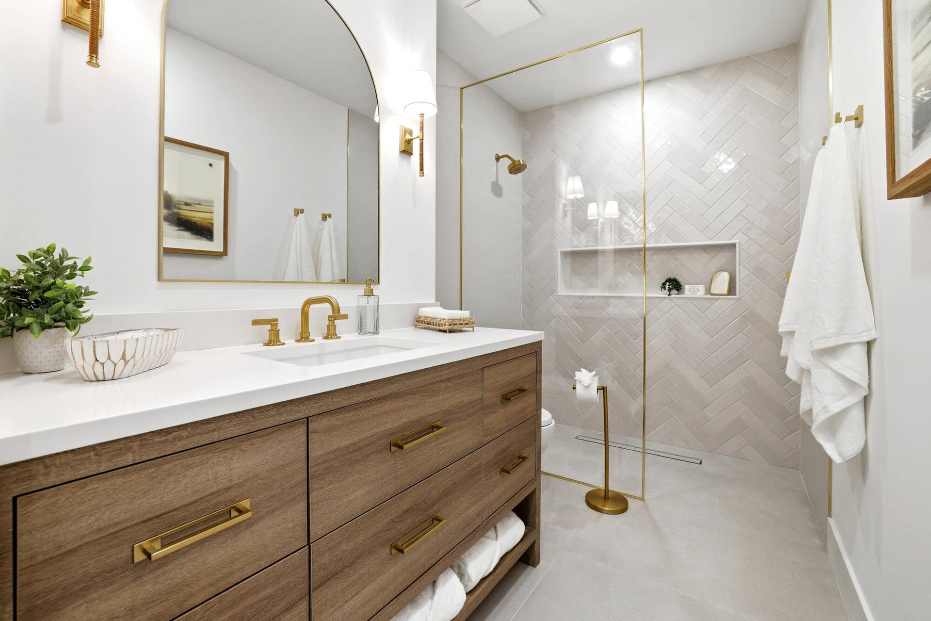 2nd Guest Bathroom with infinity entrance and custom vanity