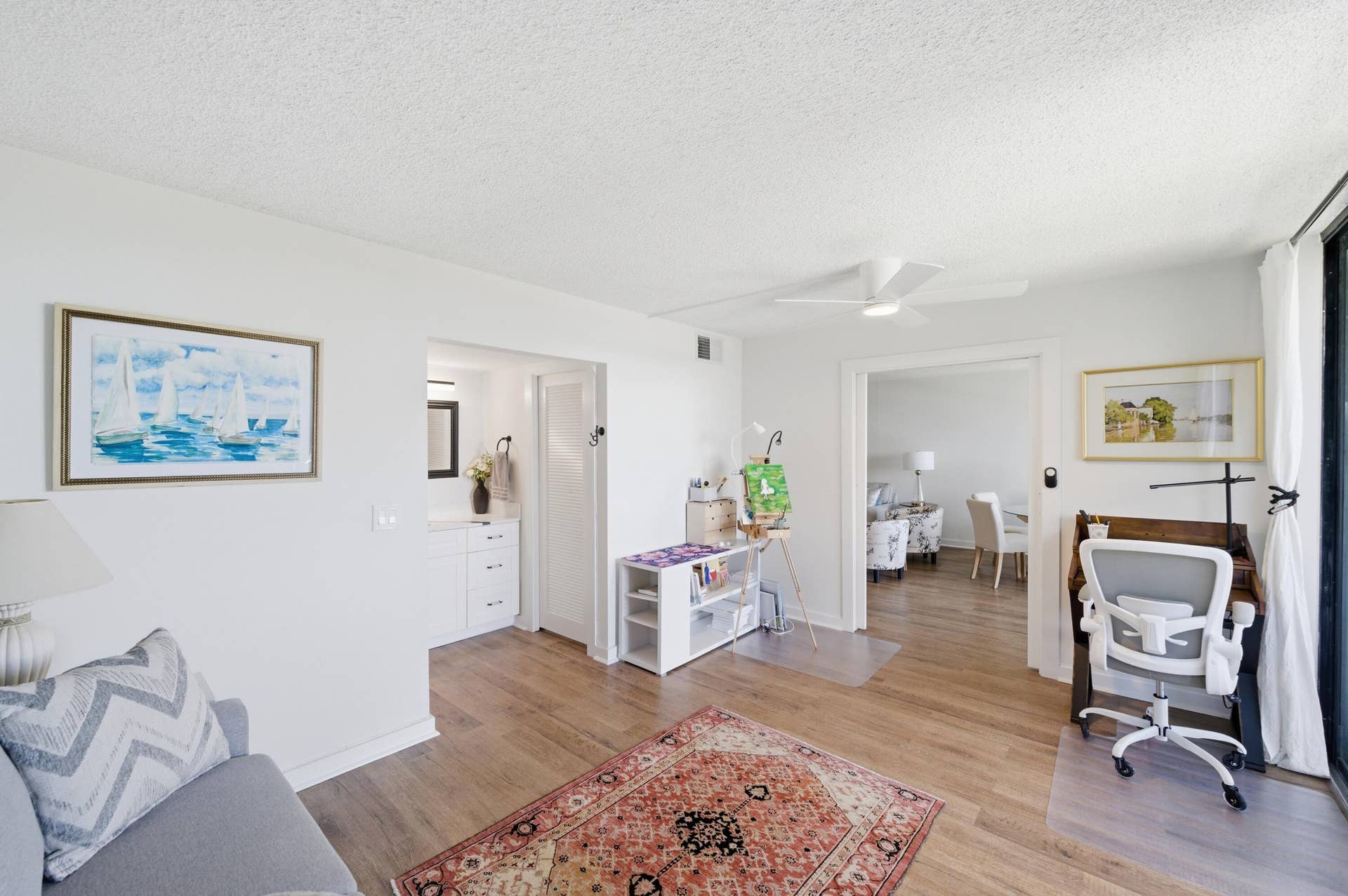 Bedroom 2 with French doors to Living area