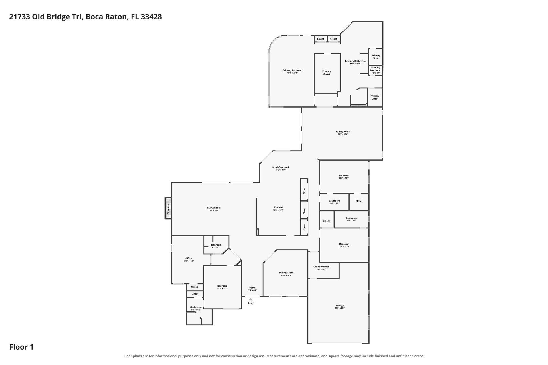 21733 Old Bridge Trail, Boca Raton, FL 33428 Floor Plan