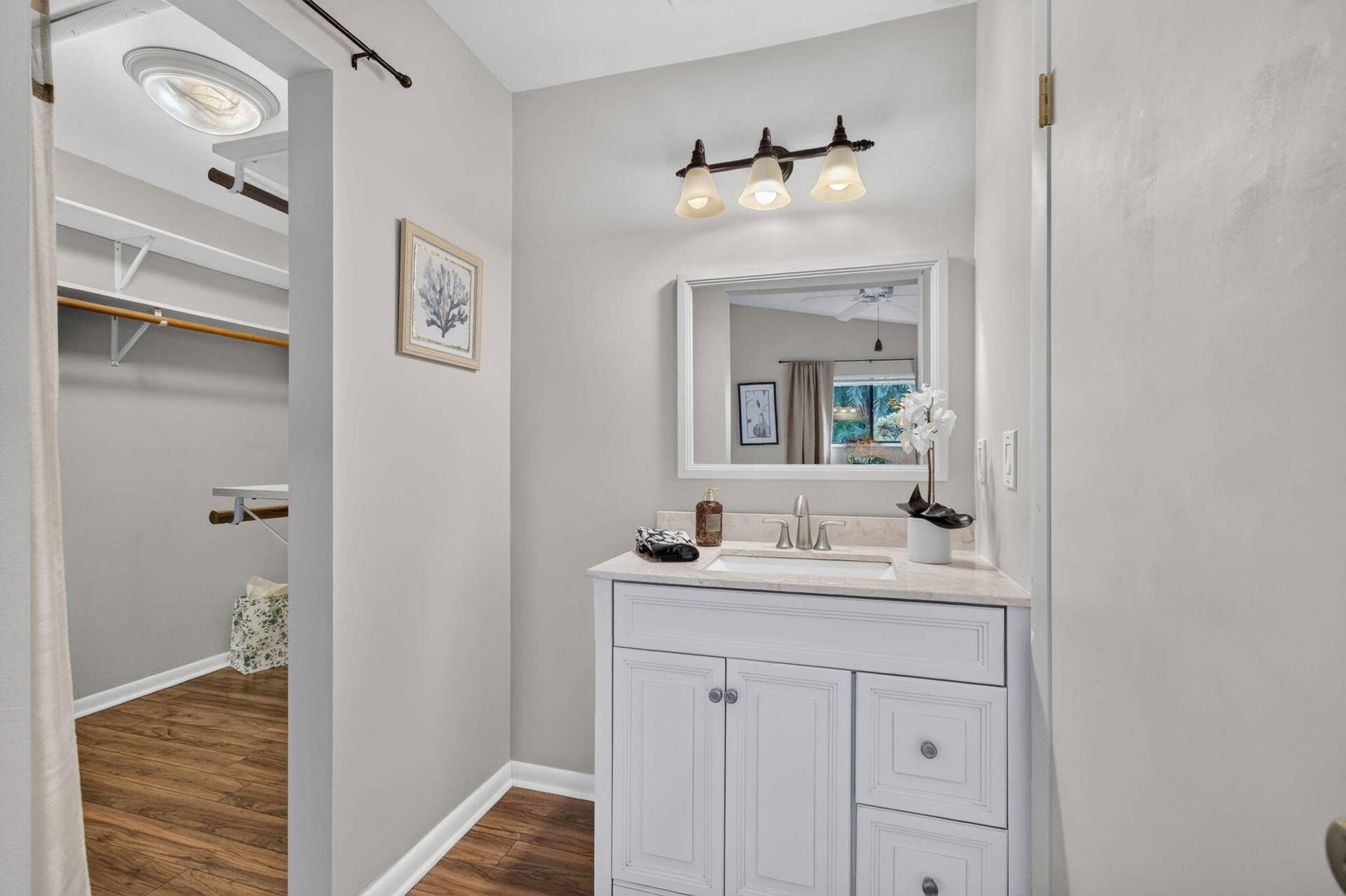 Walk in Shower in next photo