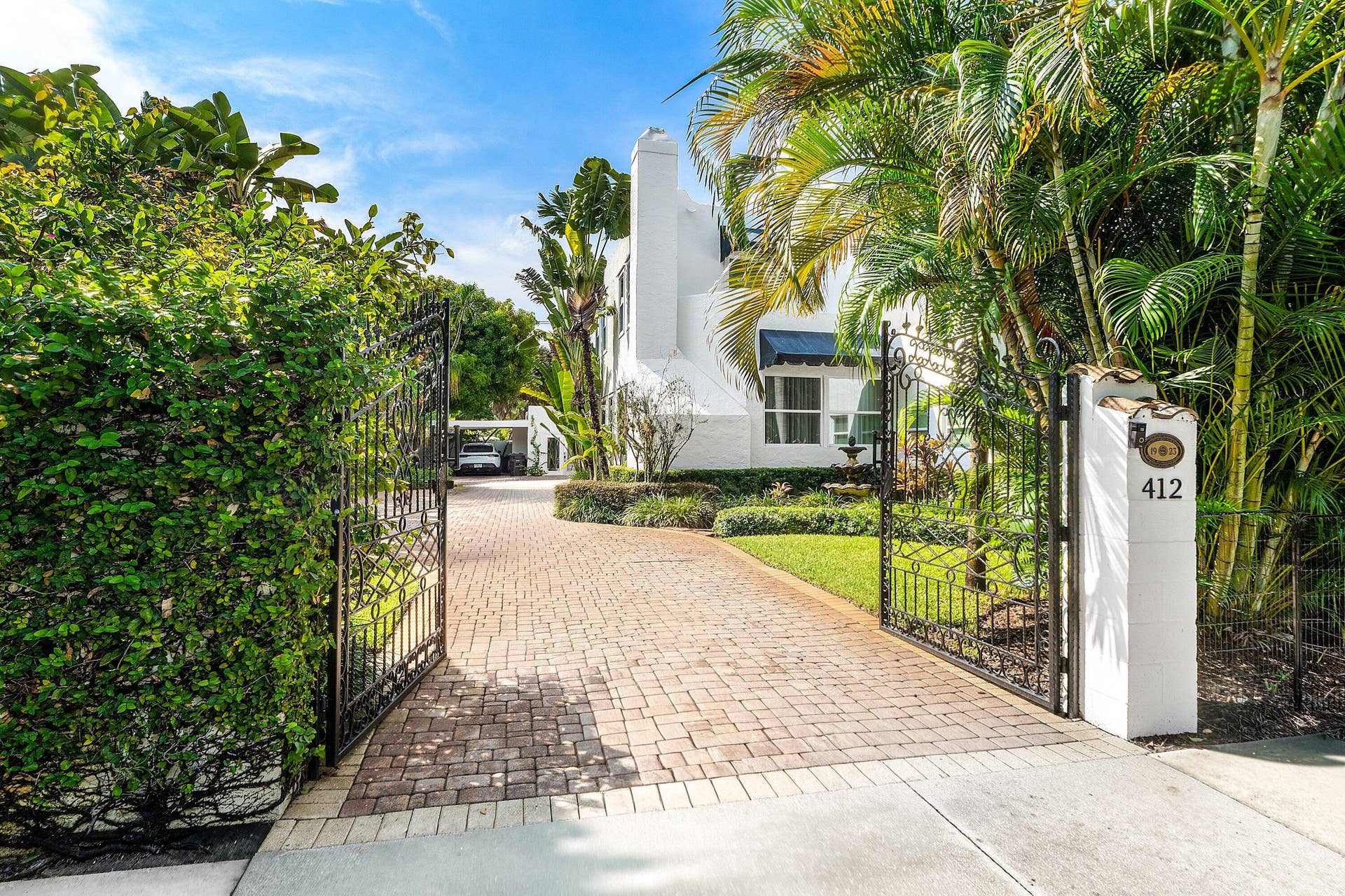 Driveway entrance.