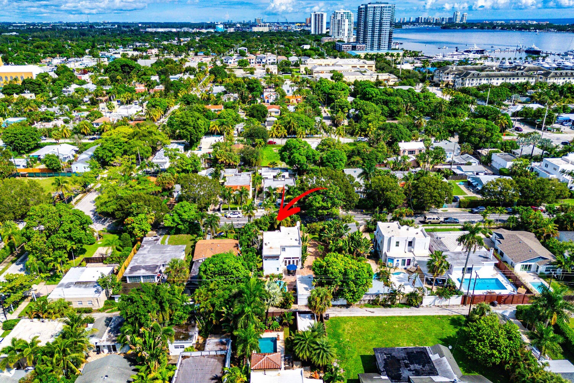 Neighborhood aerial view.