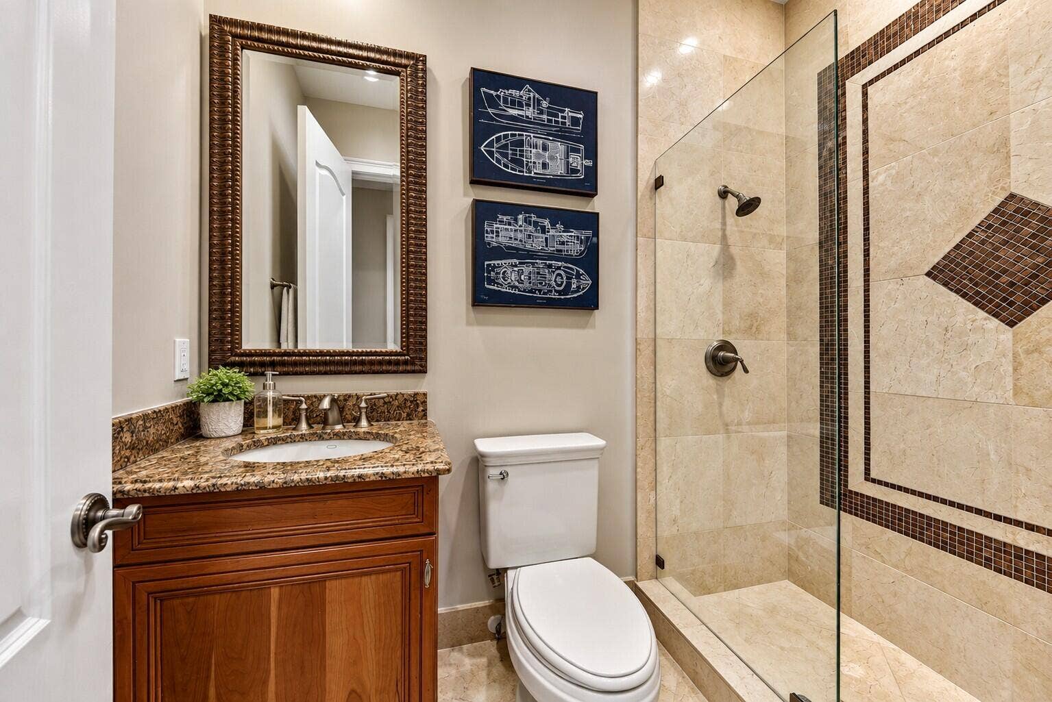 Bedroom Red Carpet bath