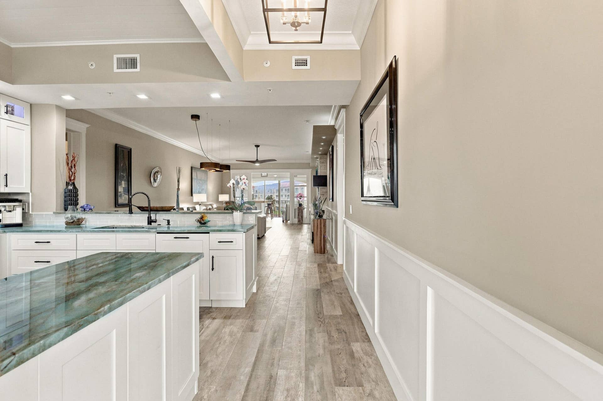 Kitchen Transformed and Opened to Provide Views of Water the Moment you Walk In.
