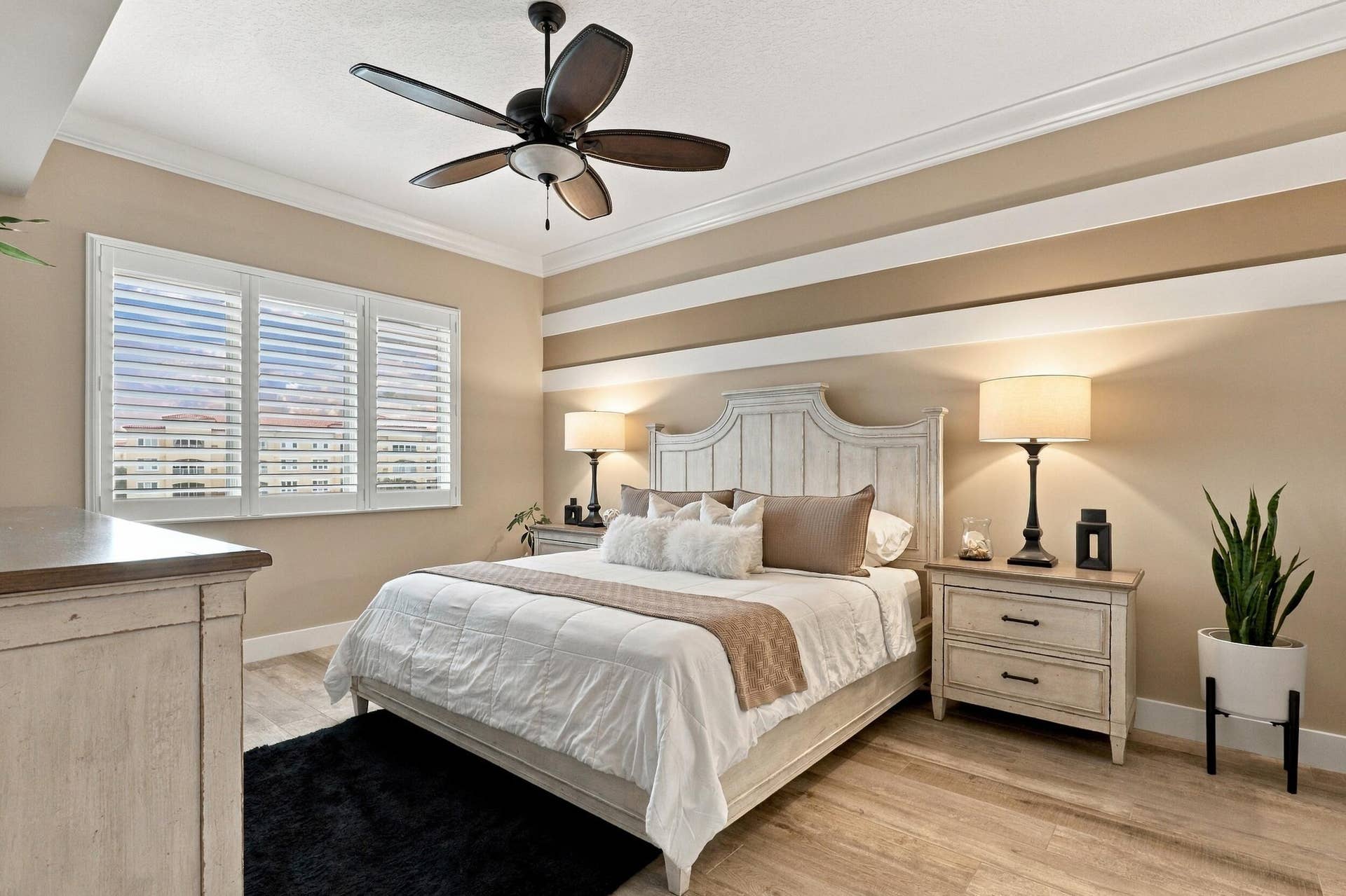 Large Primary Bedroom has ensuite bath with two walk-in closets