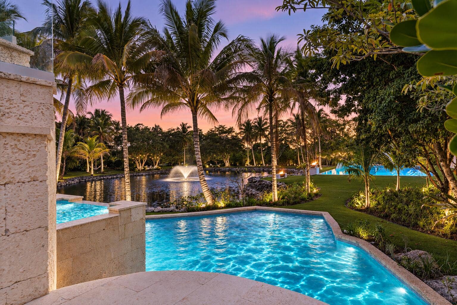 13920 Stirling Road, Southwest Ranches, FL 33330 Twilight Palm Estate with Turquoise Pool