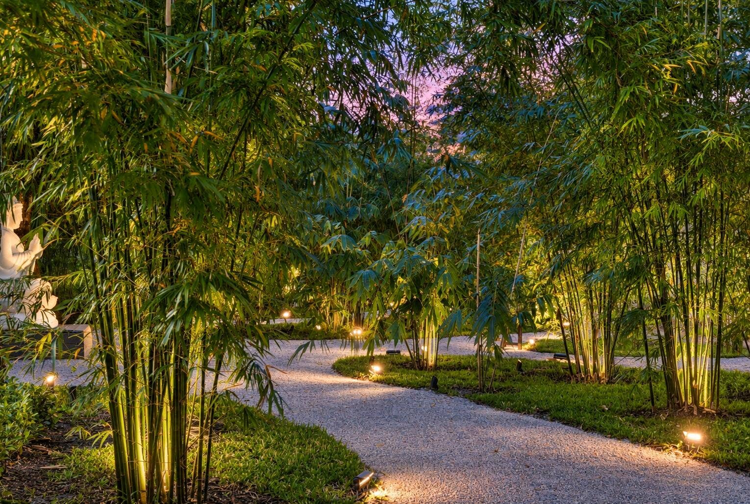 13920 Stirling Road, Southwest Ranches, FL 33330 Twilight Garden Path Among Bamboo