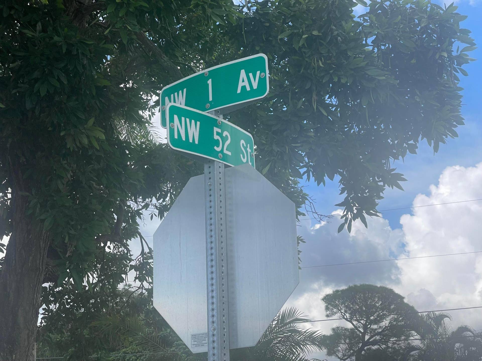 201 NW 52nd Street, Oakland Park, FL 33309 4th house down on the right of NW 52nd St.