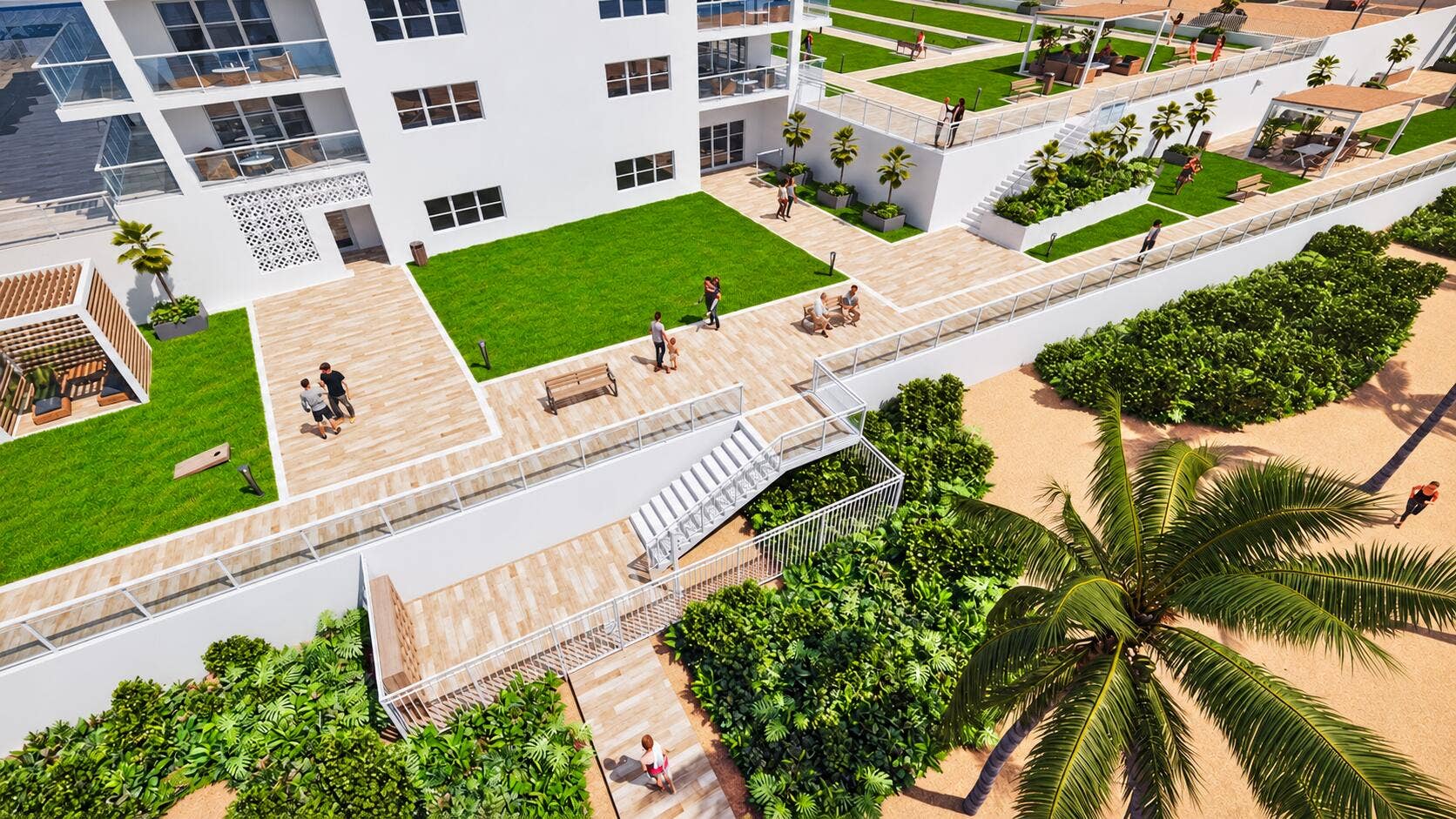 Condominium terrace overlooking beach ga
