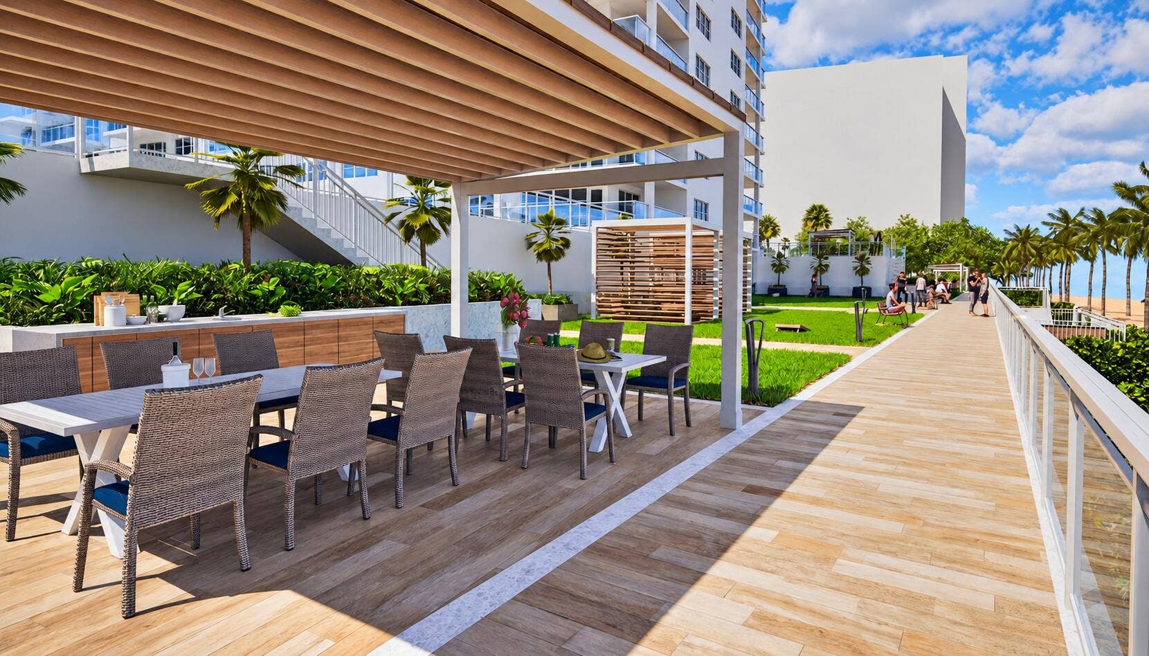 Oceanfront pergola dining pavilion-1